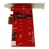 StarTech.com 2x M.2 SATA SSD Controller Card - PCIe, PCIe, M.2, Full-height / Low-profile, PCI 2.0, czerwony, CE, FCC, TAA