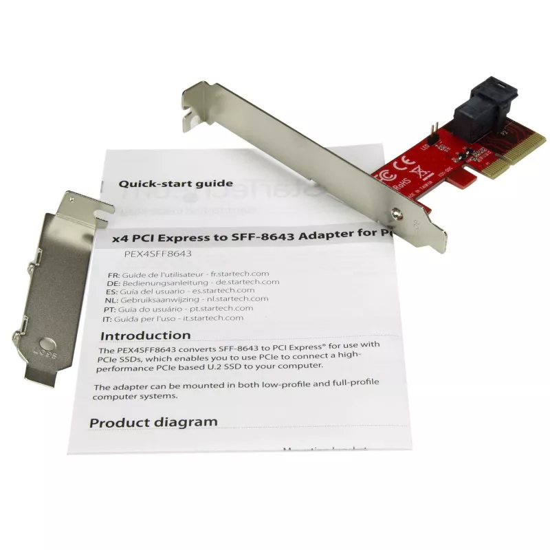 StarTech.com x4 PCI Express na SFF-8643 – adapter dla PCIe NVMe U.2 SSD