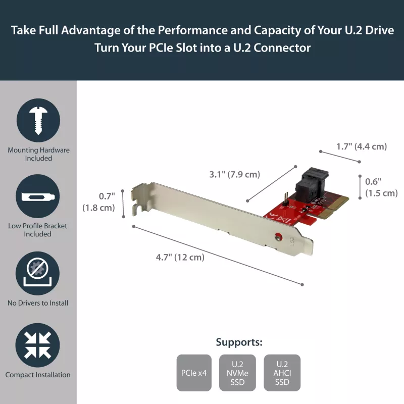 StarTech.com x4 PCI Express na SFF-8643 – adapter dla PCIe NVMe U.2 SSD