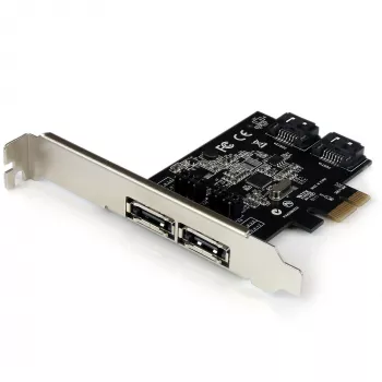 StarTech.com 2-portowa karta kontrolera PCI Express SATA 6 Gbps eSATA – dwuportowa karta PCIe SATA III – 2 wew./2 zew.