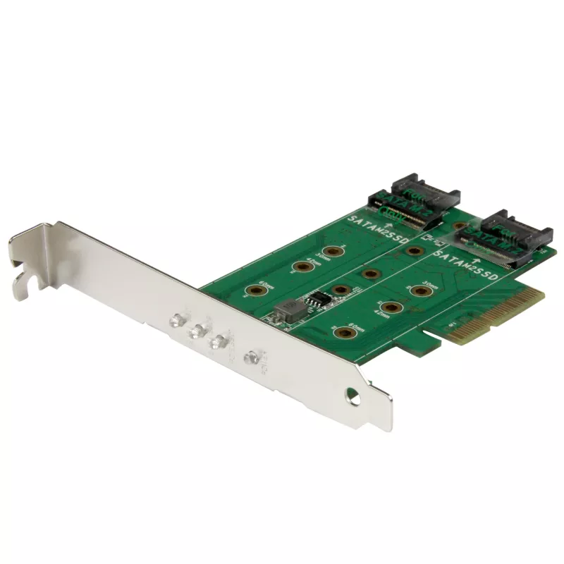 StarTech.com 3-portowa karta adaptera M.2 SSD (NGFF) - 1 x PCIe (NVMe) M.2, 2 x SATA III M.2 - PCIe 3.0