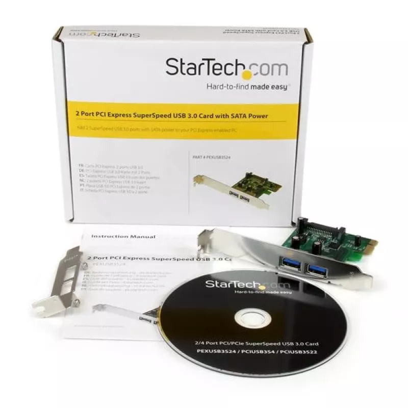 Karta rozszerzeń StarTech.com 2 porty PCI Express (PCIe) SuperSpeed USB 3.0 z UASP - zasilanie SATA