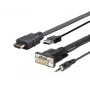 Vivolink PROHDMIMVGA1 adapter kabla wideo 1 m HDMI+VGA+USB+3,5 mm HDMI+VGA (D-Sub) +USB+3,5 mm Czarny