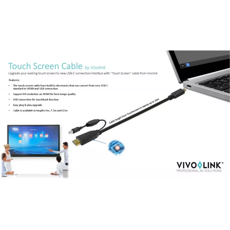 Vivolink PROUSBCHDMIUSBB7.5 Kabel USB USB 3.2 Gen 1 (3.1 Gen 1) 7,5 m USB-C czarny