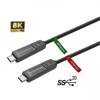 Vivolink PROUSBCMM12.5OP kabel USB USB 3.2 Gen 2 (3.1 Gen 2) 12,5 m USB C czarny