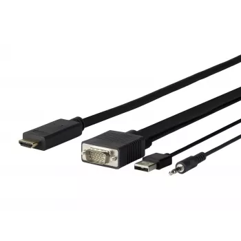 Vivolink PROVGAHDMI5 adapter kabla wideo 5 m HDMI VGA (D-Sub) + 3,5 mm + USB Typ-A Czarny