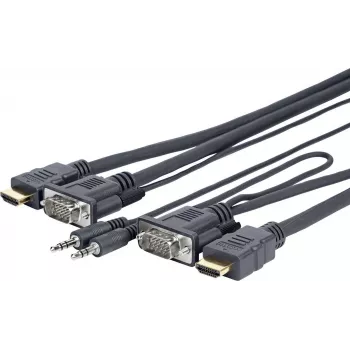 Przejściówka wideo Vivolink PROVGAHDMIFLY5 4 m VGA (D-Sub) + 3,5 mm HDMI Typ A (standardowy) czarna