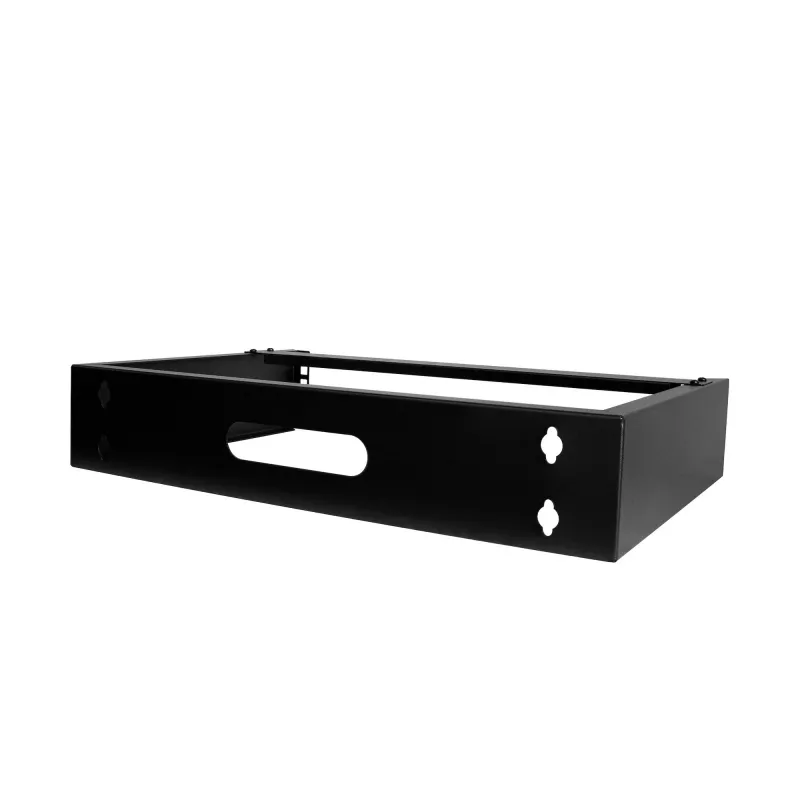 StarTech.com 2U Wall Mount sieciowy Rack - 14In. Deep (Low Profile) - 19 inch Uchwyt na panel krosowy do płytkiego serwera, sprzętu IT, przełączników sieciowych - 77lbs/35kg udźwig, czarny