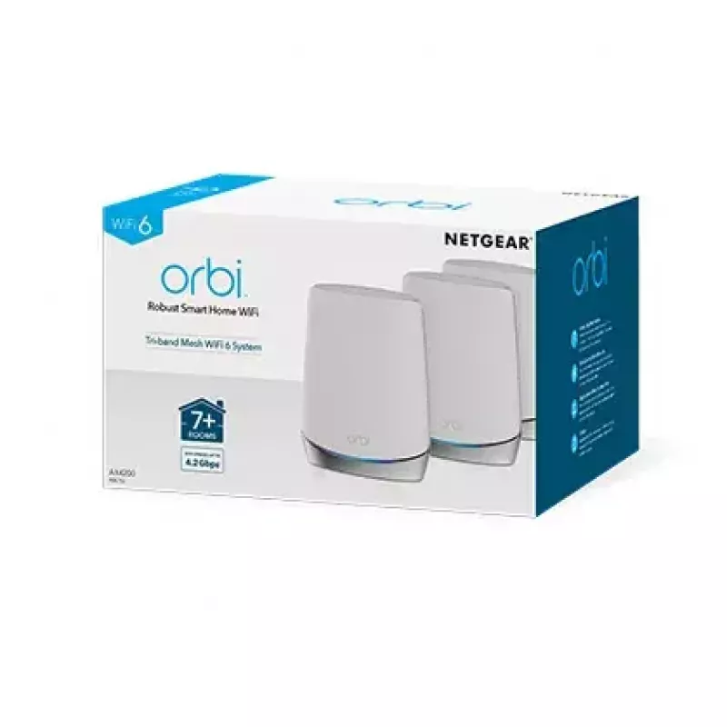NETGEAR Orbi RBK753 AX4200 WiFi 6 Mesh System Tri-band (2.4 GHz / 5 GHz / 5 GHz) Wi-Fi 6 (802.11ax) biały 7 Internal
