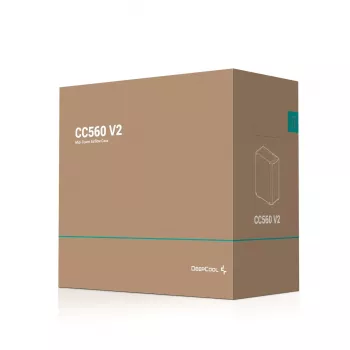 Obudowa PC DeepCool CC560 V2 Midi Tower Czarna — ATX/microATX, szkło hartowane, podświetlenie RGB z przodu, radiator przedni 360 mm, GPU 370 mm