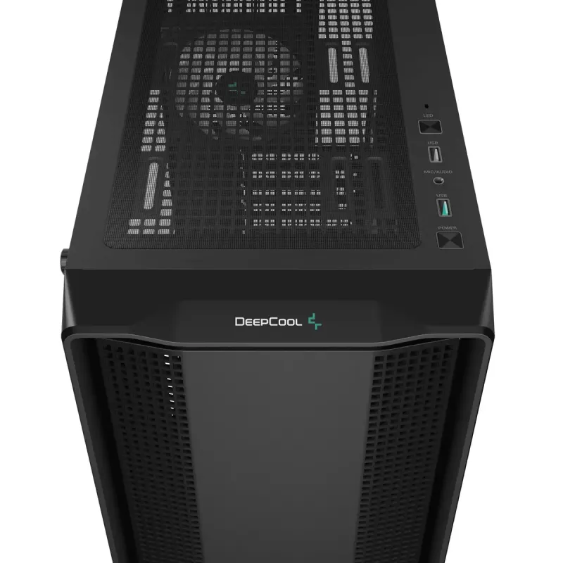 Obudowa PC DeepCool CC560 V2 Midi Tower Czarna — ATX/microATX, szkło hartowane, podświetlenie RGB z przodu, radiator przedni 360 mm, GPU 370 mm