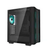 Obudowa PC DeepCool CC560 V2 Midi Tower Czarna — ATX/microATX, szkło hartowane, podświetlenie RGB z przodu, radiator przedni 360 mm, GPU 370 mm
