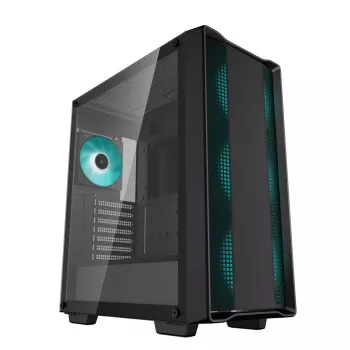 Obudowa PC DeepCool CC560 V2 Midi Tower Czarna — ATX/microATX, szkło hartowane, podświetlenie RGB z przodu, radiator przedni 360 mm, GPU 370 mm