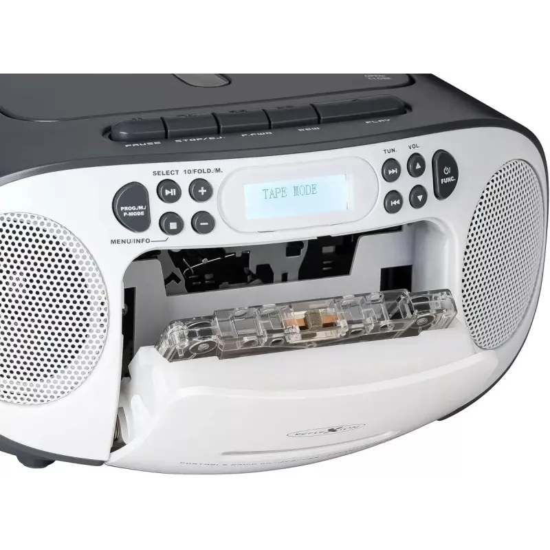 Przenośny boombox Reflexion RCR2260DAB biały/szary z tunerem DAB+/FM i odtwarzaczem CD