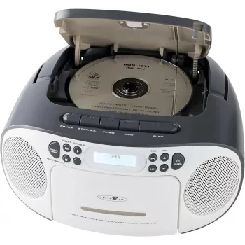 Przenośny boombox Reflexion RCR2260DAB biały/szary z tunerem DAB+/FM i odtwarzaczem CD