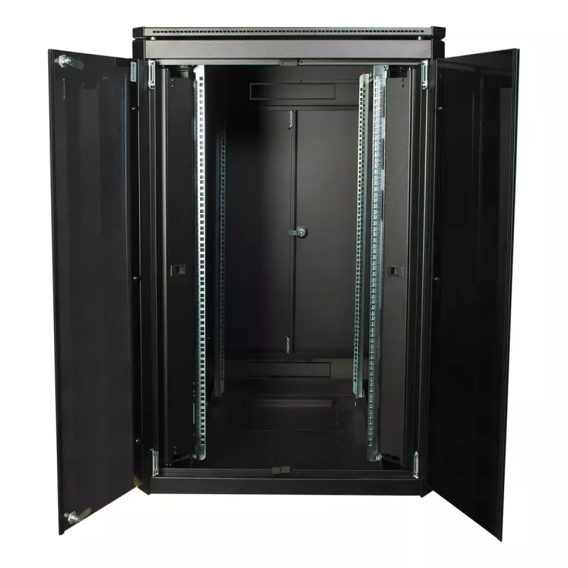 Wolnostojący stelaż LOGON RDL22U88BL 22U czarny o nośności 600 kg