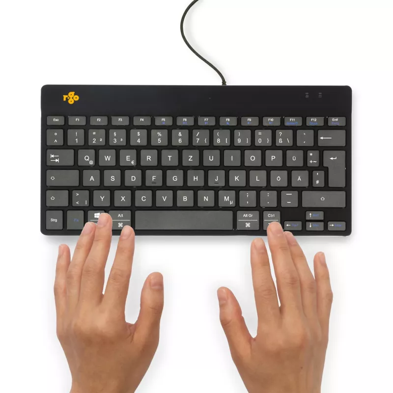 R-Go Tools Ergonomic keyboard R-Go Compact Break, kompaktowa klawiatura z oprogramowaniem Break, QWERTZ (DE), przewodowa, czarna