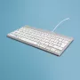 Ergonomiczna klawiatura R-Go Tools R-Go Compact Break, kompaktowa klawiatura z oprogramowaniem do przerw, QWERTZ (DE), przewodowa, biała