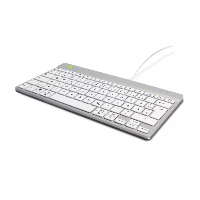 Ergonomiczna klawiatura R-Go Tools R-Go Compact Break, kompaktowa klawiatura z oprogramowaniem do przerw, QWERTZ (DE), przewodowa, biała