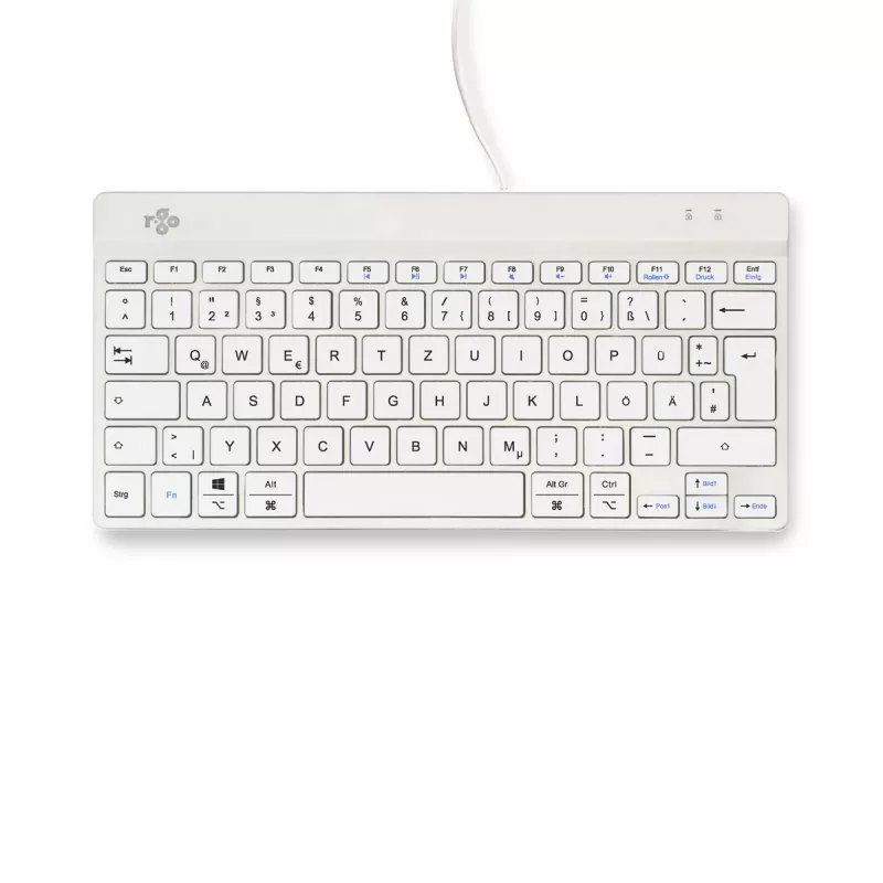 Ergonomiczna klawiatura R-Go Tools R-Go Compact Break, kompaktowa klawiatura z oprogramowaniem do przerw, QWERTZ (DE), przewodowa, biała