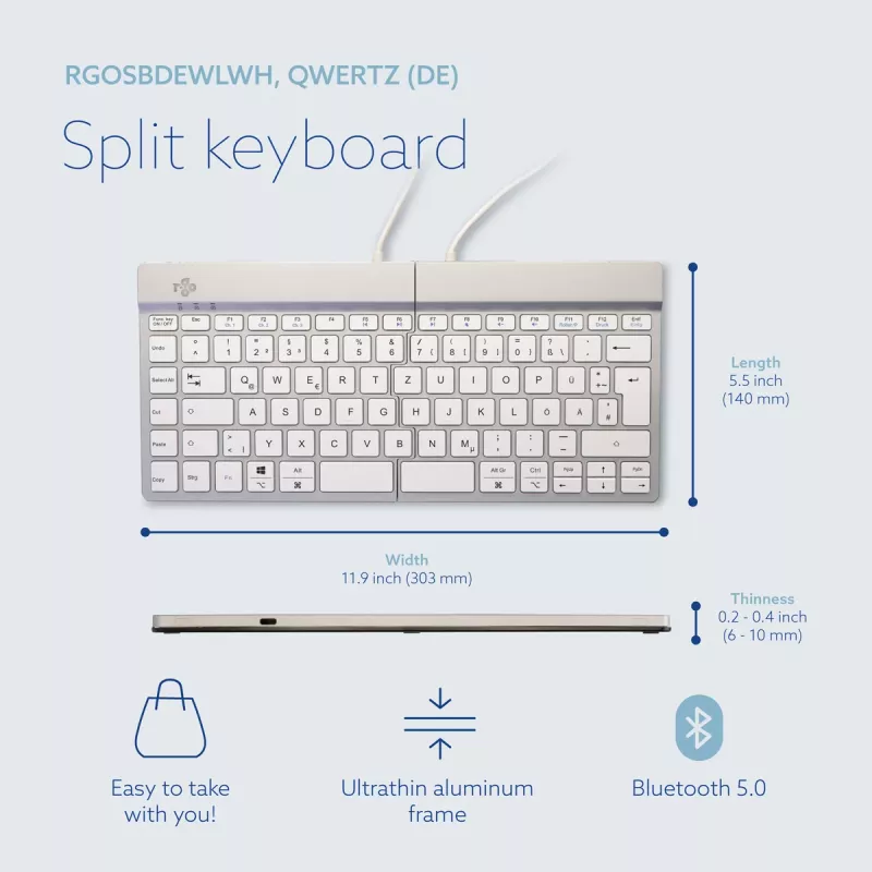 R-Go Tools Ergonomic klawiatura R-Go Split Break with break RGOSBDEWLWH