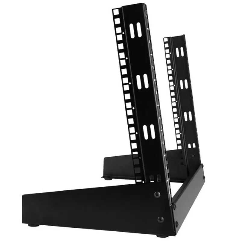StarTech.com 2-słupkowy, 8U, biurkowy stelaż serwerowy, mała otwarta rama 19-calowa, kompaktowy stelaż sieciowy do sprzętu AV / studio / danych / IT - wolnostojący, dwusłupkowy stelaż domowy/biurowy