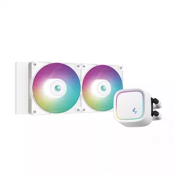 Chłodzenie cieczą typu all-in-one DeepCool LE520 WH — wentylator 120 mm, 220 W TDP, biały, obsługa LGA 1150/1151/1155/1200/1700 i AM4/AM5