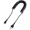 StarTech.com Kabel USB na Lightning 1 m (3 stopy), z certyfikatem MFi, kabel spiralny do iPhone’a, czarny, wytrzymała powłoka TPE z włóknem aramidowym, wytrzymały kabel spiralny Lightning