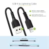 StarTech.com Kabel USB na Lightning 1 m (3 stopy), z certyfikatem MFi, kabel spiralny do iPhone’a, czarny, wytrzymała powłoka TPE z włóknem aramidowym, wytrzymały kabel spiralny Lightning