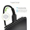 StarTech.com Kabel USB na Lightning 1 m (3 stopy), z certyfikatem MFi, kabel spiralny do iPhone’a, czarny, wytrzymała powłoka TPE z włóknem aramidowym, wytrzymały kabel spiralny Lightning