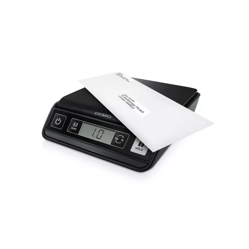 DYMO M2 Cyfrowa waga pocztowa | 2 kg waga z USB do listów i paczek | Kompaktowy rozmiar 18,5 cm dł. x 16,1 cm szer. x 4,4 cm wys.