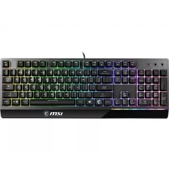 MSI VIGOR GK30 RGB MEMchanical klawiatura gamingowa ' układ DE, przełączniki MECH. Membrane, 6-strefowe podświetlenie RGB, RGB Mystic Light, wodoodporna konstrukcja klawiatury'