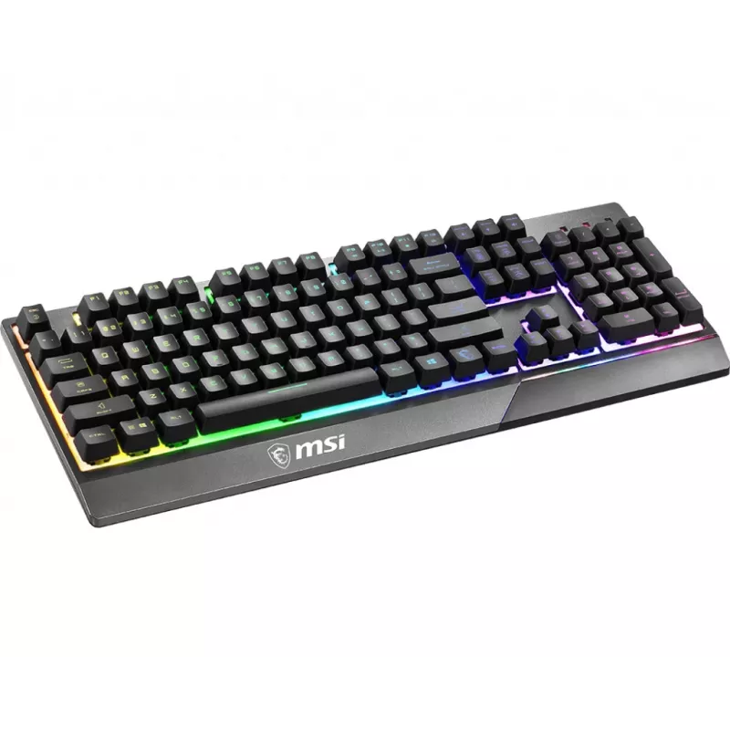 MSI VIGOR GK30 RGB MEMchanical klawiatura gamingowa ' układ DE, przełączniki MECH. Membrane, 6-strefowe podświetlenie RGB, RGB Mystic Light, wodoodporna konstrukcja klawiatury'