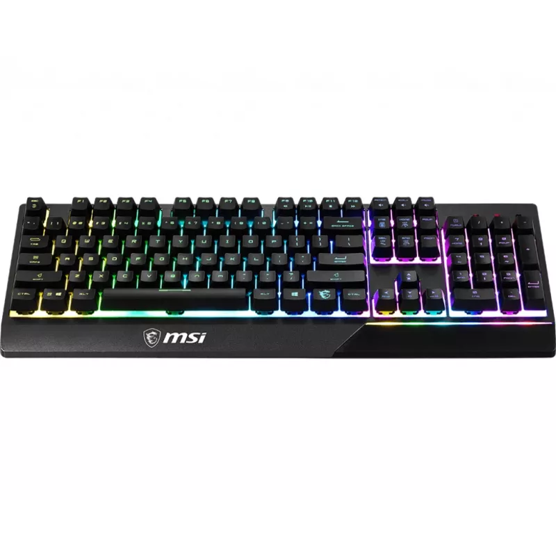 MSI VIGOR GK30 RGB MEMchanical klawiatura gamingowa ' układ DE, przełączniki MECH. Membrane, 6-strefowe podświetlenie RGB, RGB Mystic Light, wodoodporna konstrukcja klawiatury'