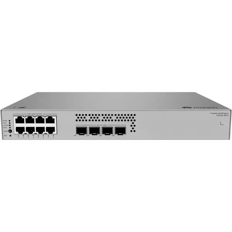 Przełącznik zarządzalny HUAWEI S220S-8P4J L2 Gigabit Ethernet 8 portów PoE 1U