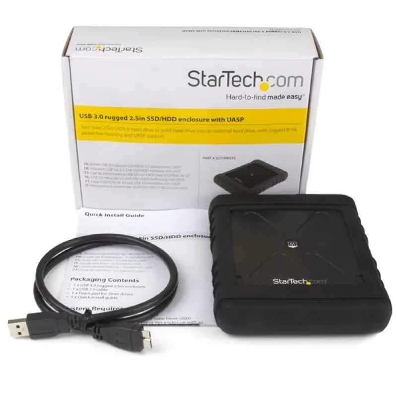 StarTech.com Wytrzymała obudowa na dysk twardy - USB 3.0 do 2,5 cala SATA 6 Gb/s HDD lub SSD - UASP