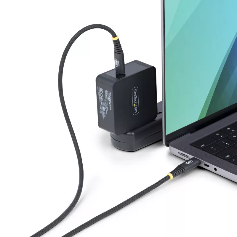 StarTech.com 6ft (2m) kabel ładujący USB-C, wytrzymały i ultra-elastyczny, 240W (5A) PD EPR, kabel do ładowania laptopa USB 2.0, certyfikat USB-IF, wytrzymały przewód ładujący USB-C