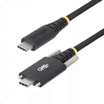 StarTech.com 2 m kabel ładujący USB-C, boczne śruby blokujące, 240 W (5 A) PD EPR, dwuwarstwowa powłoka silikonowo-pleciona, kabel ładujący do laptopa USB 2.0, certyfikat USB-IF, wytrzymały przewód ładujący USB-C