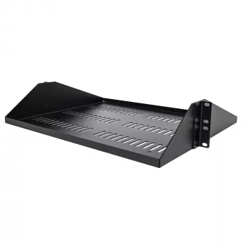 StarTech.com 2U Server Rack Shelf, Center Mounted Universal Vented Rackmount Cantilever Tray for 19 inch sieciowy Equipment Rack, Heavy Duty Steel, 200lb Capacity, 14 inch Deep, Czarny