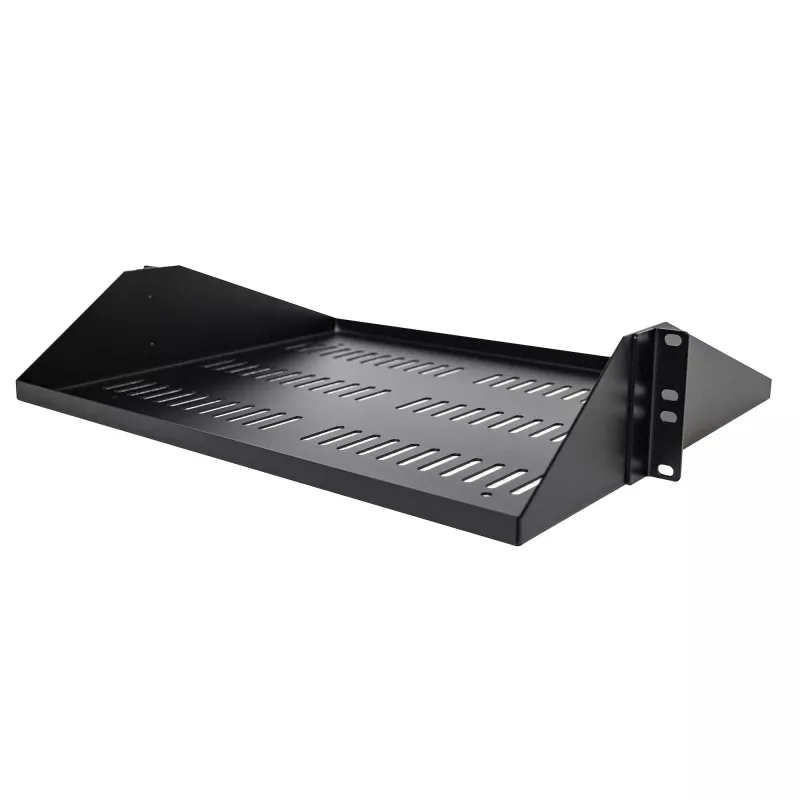StarTech.com 2U Server Rack Shelf, Center Mounted Universal Vented Rackmount Cantilever Tray for 19 inch sieciowy Equipment Rack, Heavy Duty Steel, 200lb Capacity, 14 inch Deep, Czarny
