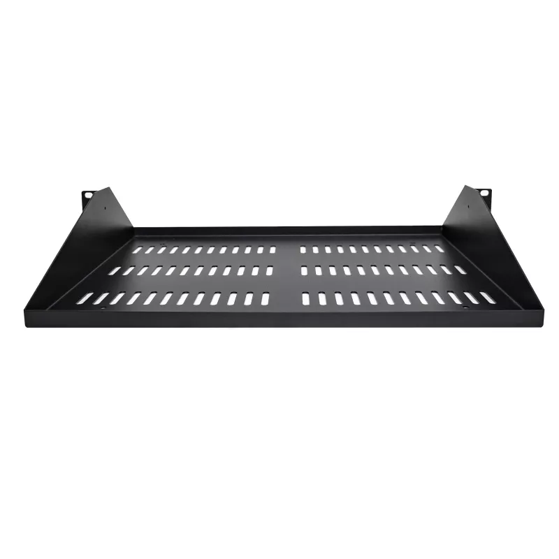StarTech.com 2U Server Rack Shelf, Center Mounted Universal Vented Rackmount Cantilever Tray for 19 inch sieciowy Equipment Rack, Heavy Duty Steel, 200lb Capacity, 14 inch Deep, Czarny