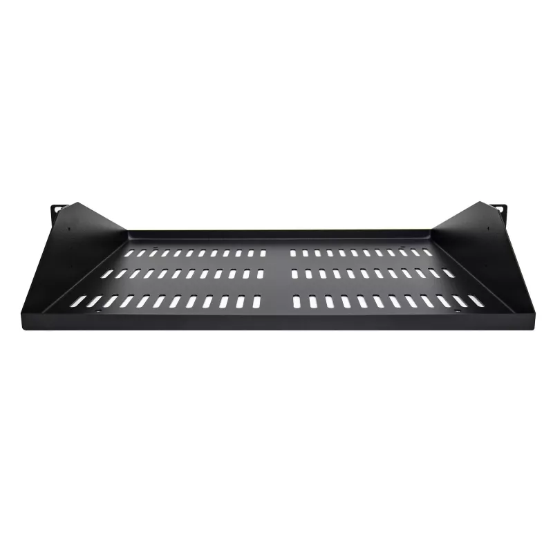 StarTech.com 2U Server Rack Shelf, Center Mounted Universal Vented Rackmount Cantilever Tray for 19 inch sieciowy Equipment Rack, Heavy Duty Steel, 200lb Capacity, 14 inch Deep, Czarny