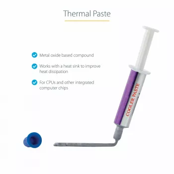 StarTech.com pasta termoprzewodząca, związek tlenku metalu, strzykawka wielokrotnego zamykania (1,5 g), pasta termoprzewodząca do radiatora CPU