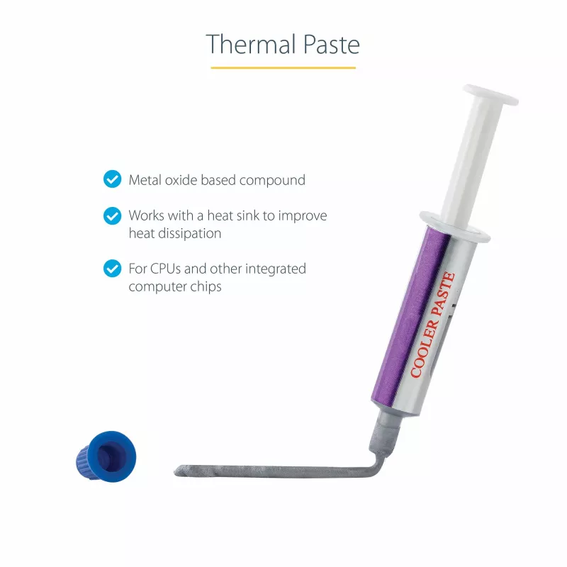 StarTech.com pasta termoprzewodząca, związek tlenku metalu, strzykawka wielokrotnego zamykania (1,5 g), pasta termoprzewodząca do radiatora CPU