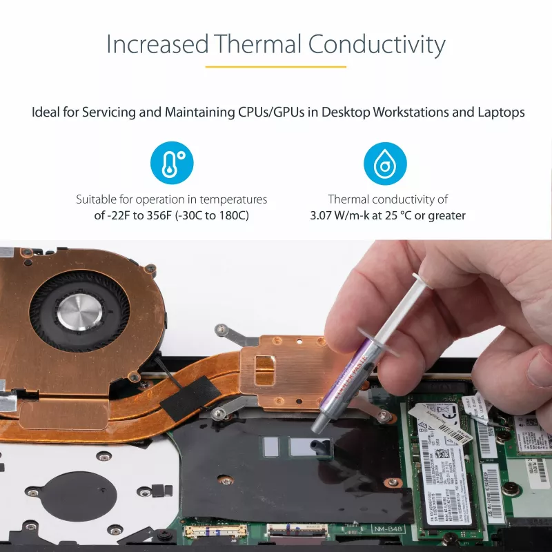 StarTech.com pasta termoprzewodząca, związek tlenku metalu, strzykawka wielokrotnego zamykania (1,5 g), pasta termoprzewodząca do radiatora CPU