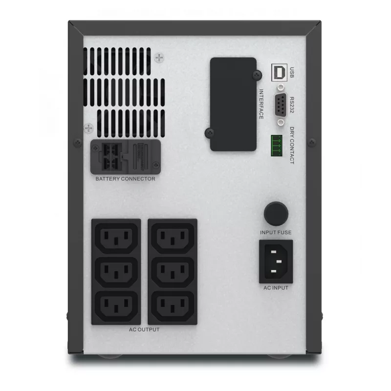 APC Easy UPS 1 Ph Line Interactive, 2000VA, Tower, 230V, 6 gniazd IEC C13, AVR, Styk bezpotencjałowy, LCD, bez obsługi karty sieciowej