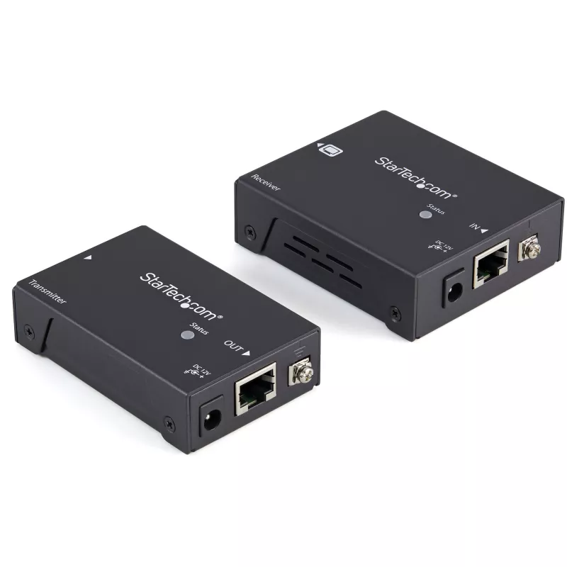 StarTech.com przedłużacz HDMI przez CAT5e HDBaseT - 4K - TAA, 4096 x 2160 pikseli, nadajnik i odbiornik AV, 100 m, czarny