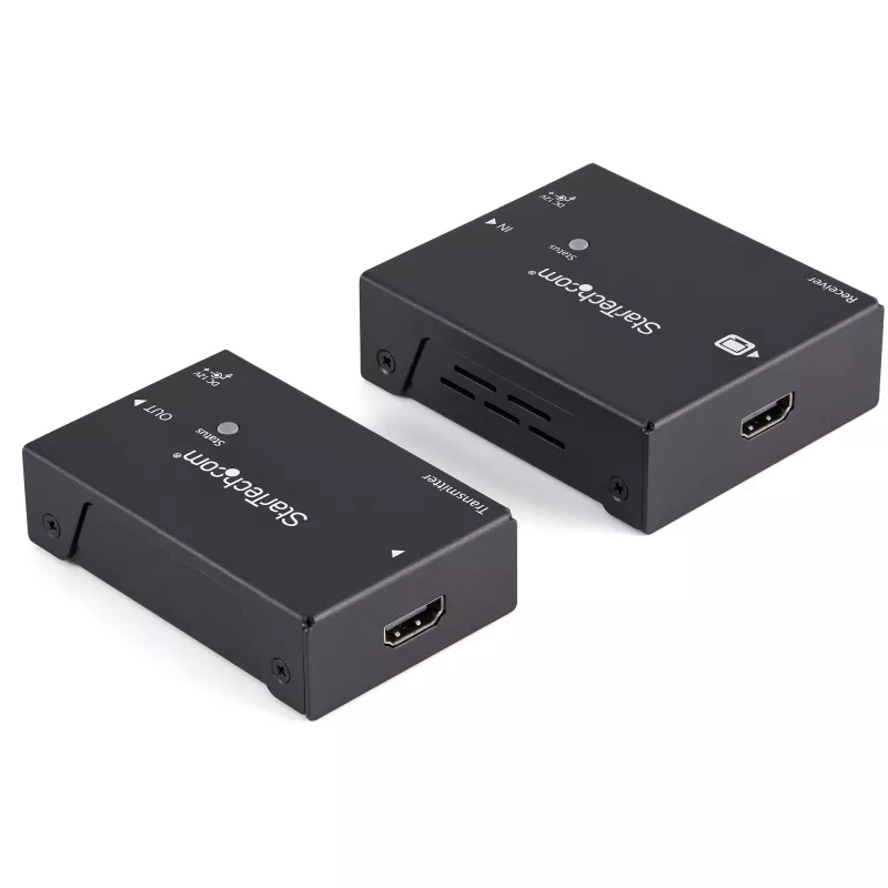 StarTech.com przedłużacz HDMI przez CAT5e HDBaseT - 4K - TAA, 4096 x 2160 pikseli, nadajnik i odbiornik AV, 100 m, czarny