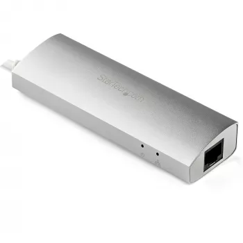 StarTech.com 3-Port Portable USB 3.0 Hub plus Gigabit Ethernet - Built-In kabel~3-Port Portable USB 3.0 Hub plus Gigabit Ethernet - 5Gbps - Built-In kabel