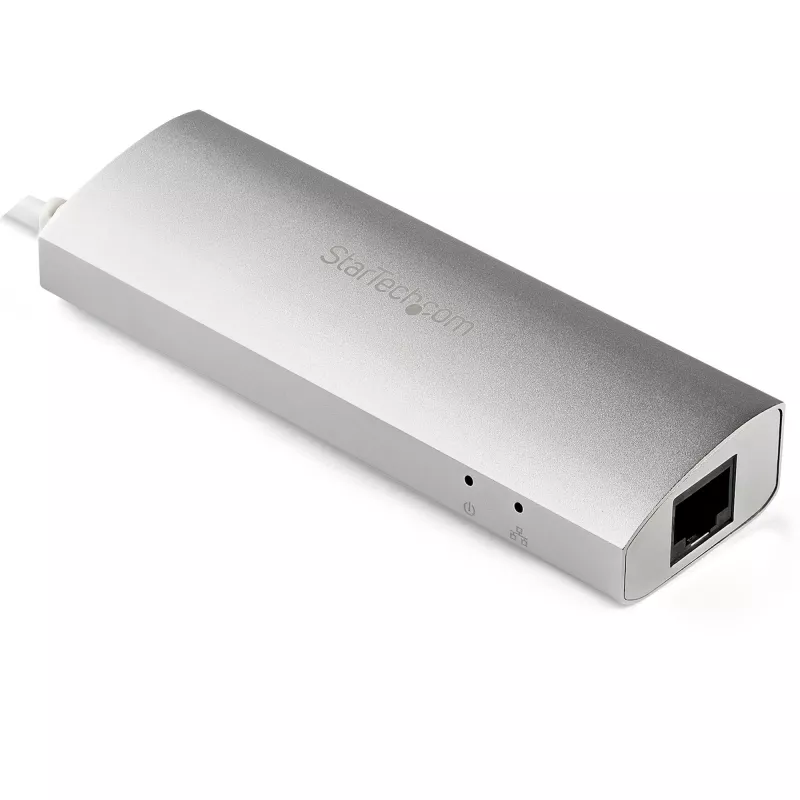 StarTech.com 3-Port Portable USB 3.0 Hub plus Gigabit Ethernet - Built-In kabel~3-Port Portable USB 3.0 Hub plus Gigabit Ethernet - 5Gbps - Built-In kabel